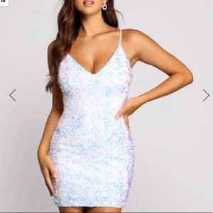 KATHY IRIDESCENT SEQUIN MINI DRESS